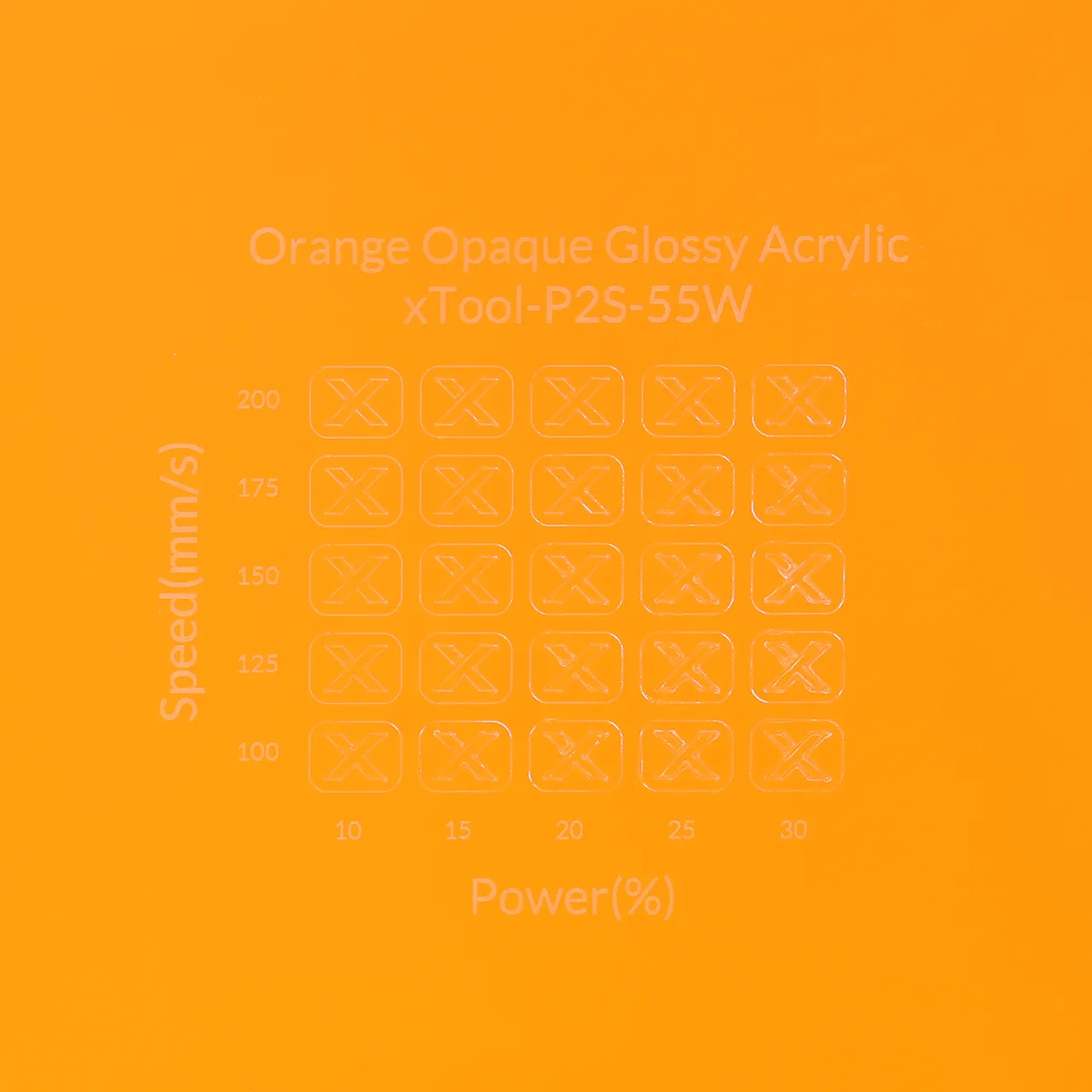1/8"(3mm) Carrot Orange Acrylic test grid