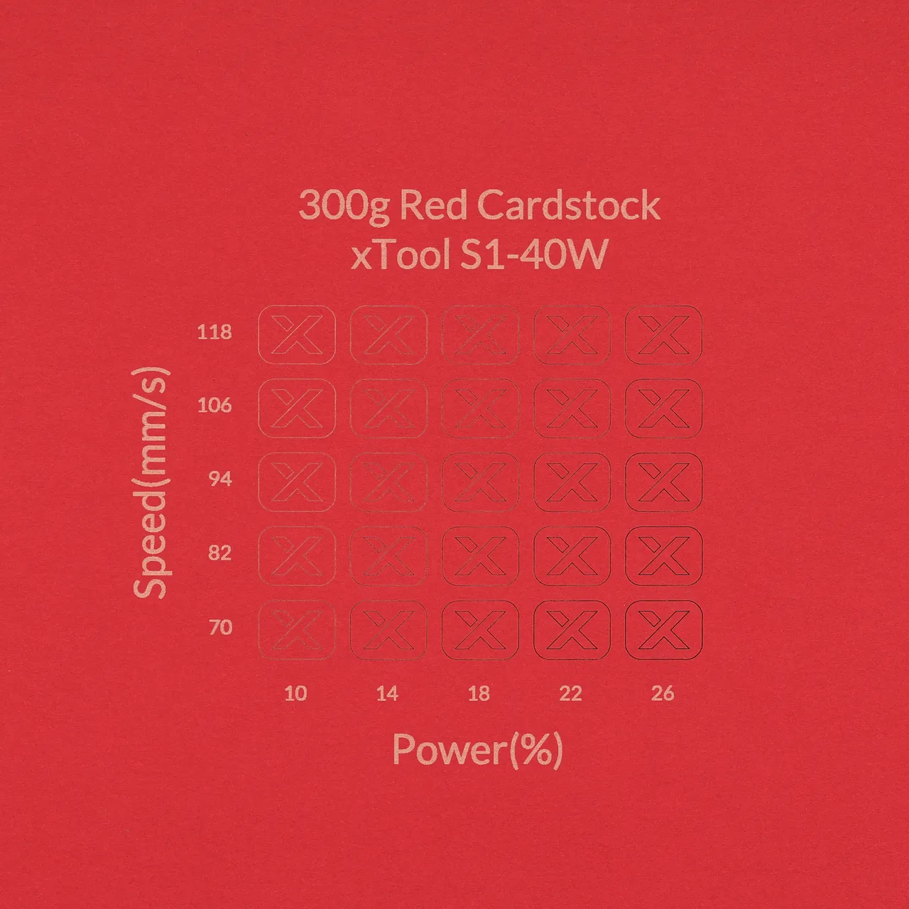 Red Cardstock-9oz(300g) test grid