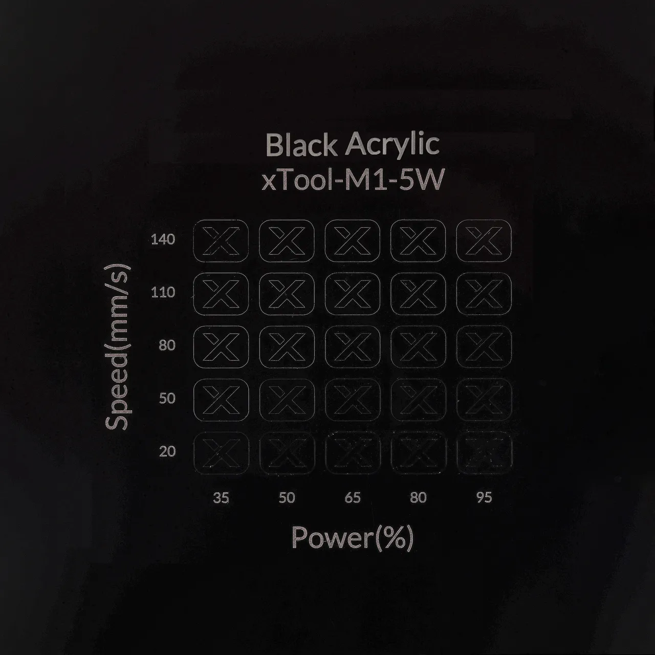 1/4"(6mm) Black Acrylic test grid