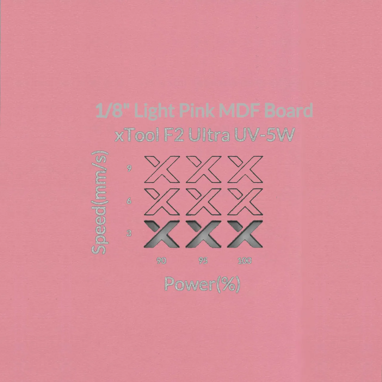 1/8"(3mm) Light Pink MDF Board test grid