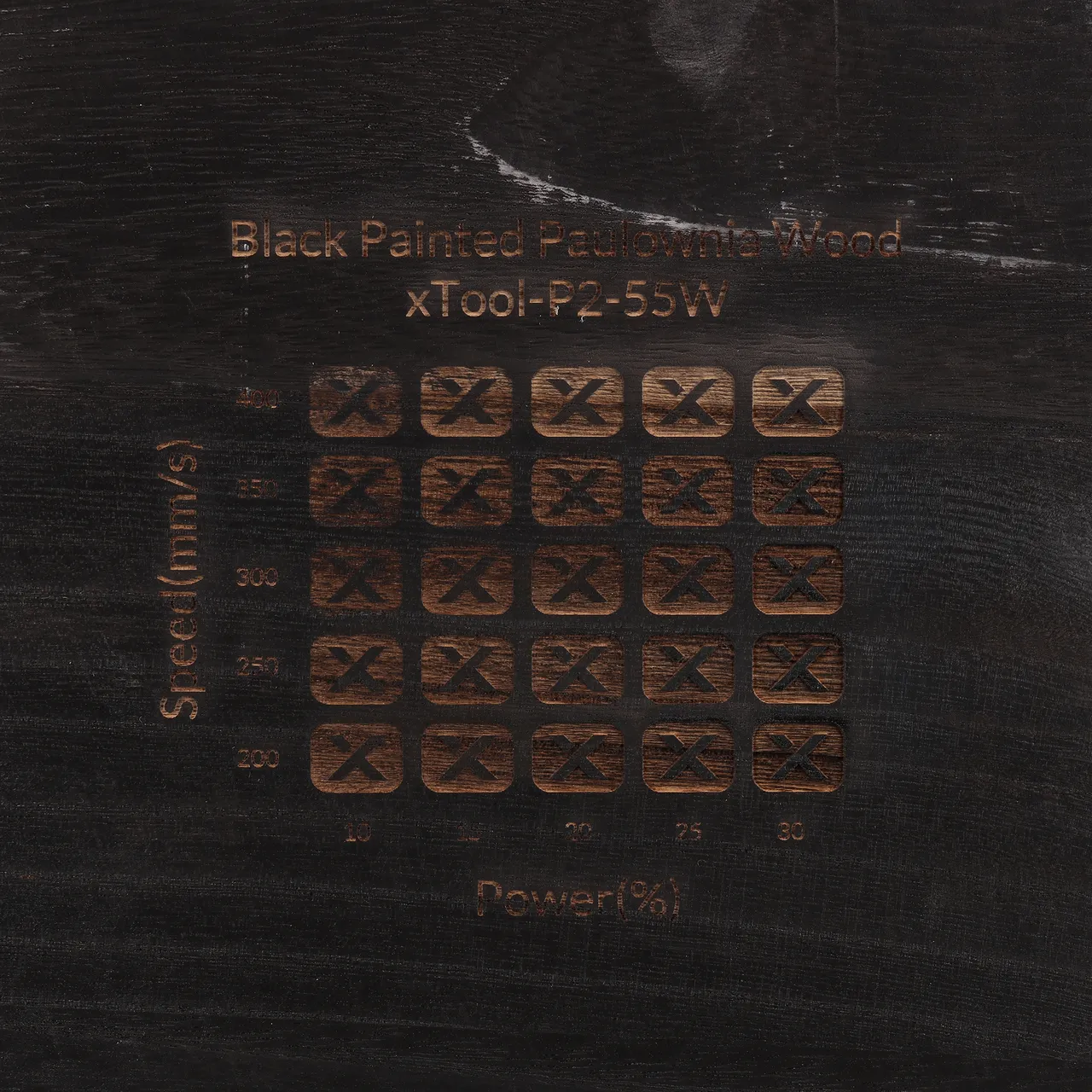 Black Painted Paulownia Wood test grid