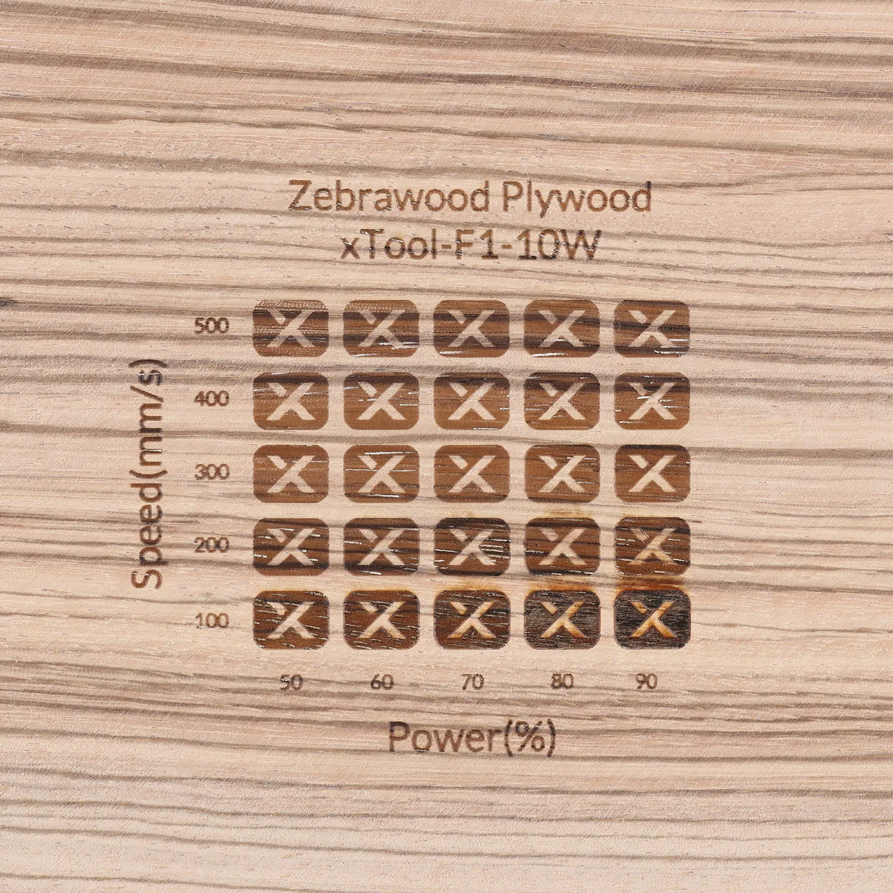 1/8"(3mm) Zebrawood Plywood test grid