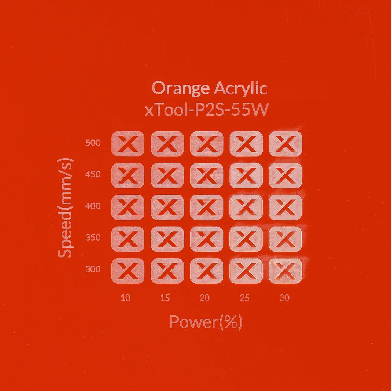 1/8"(3mm) Orange Acrylic test grid