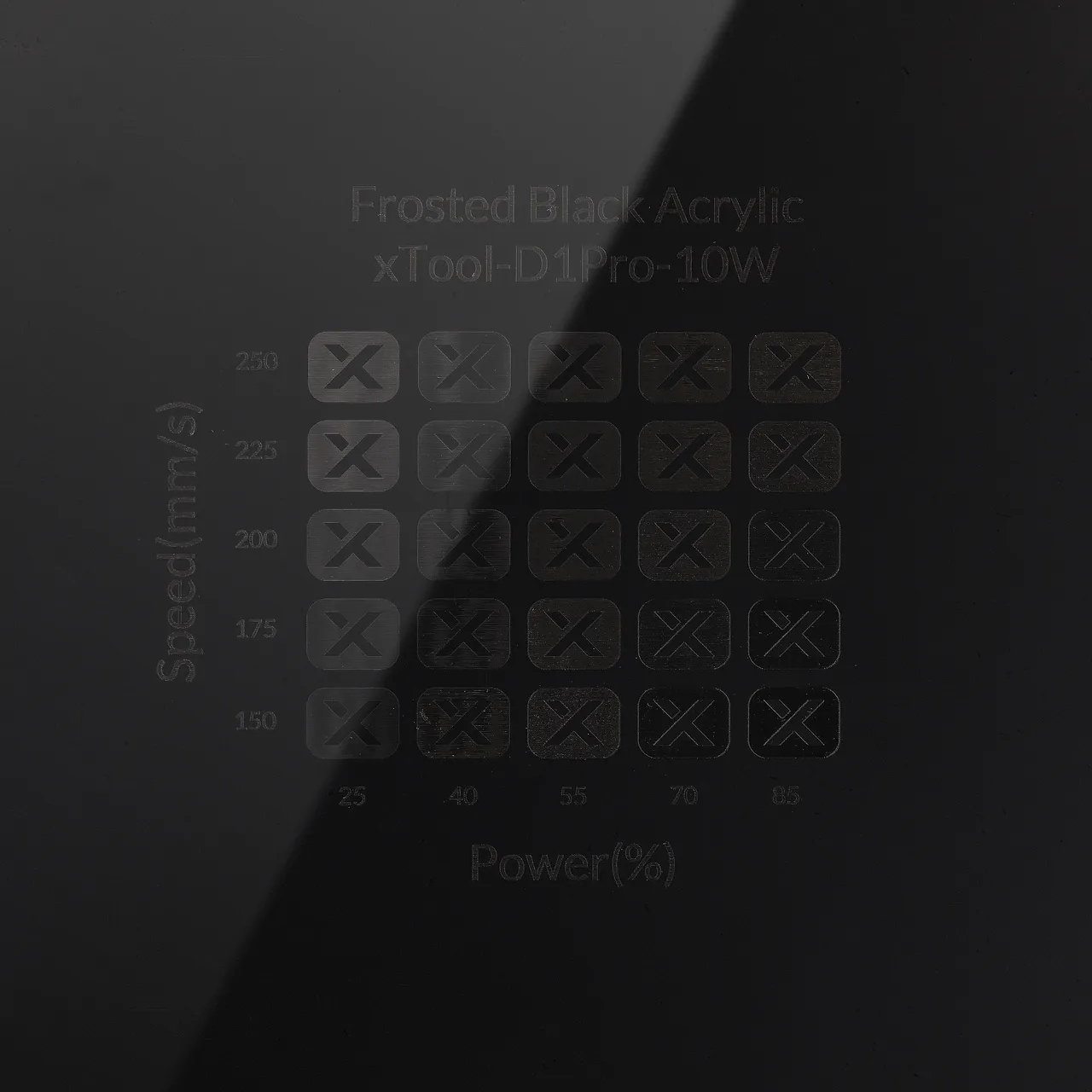 1/8"(3mm) Frosted Black Acrylic test grid