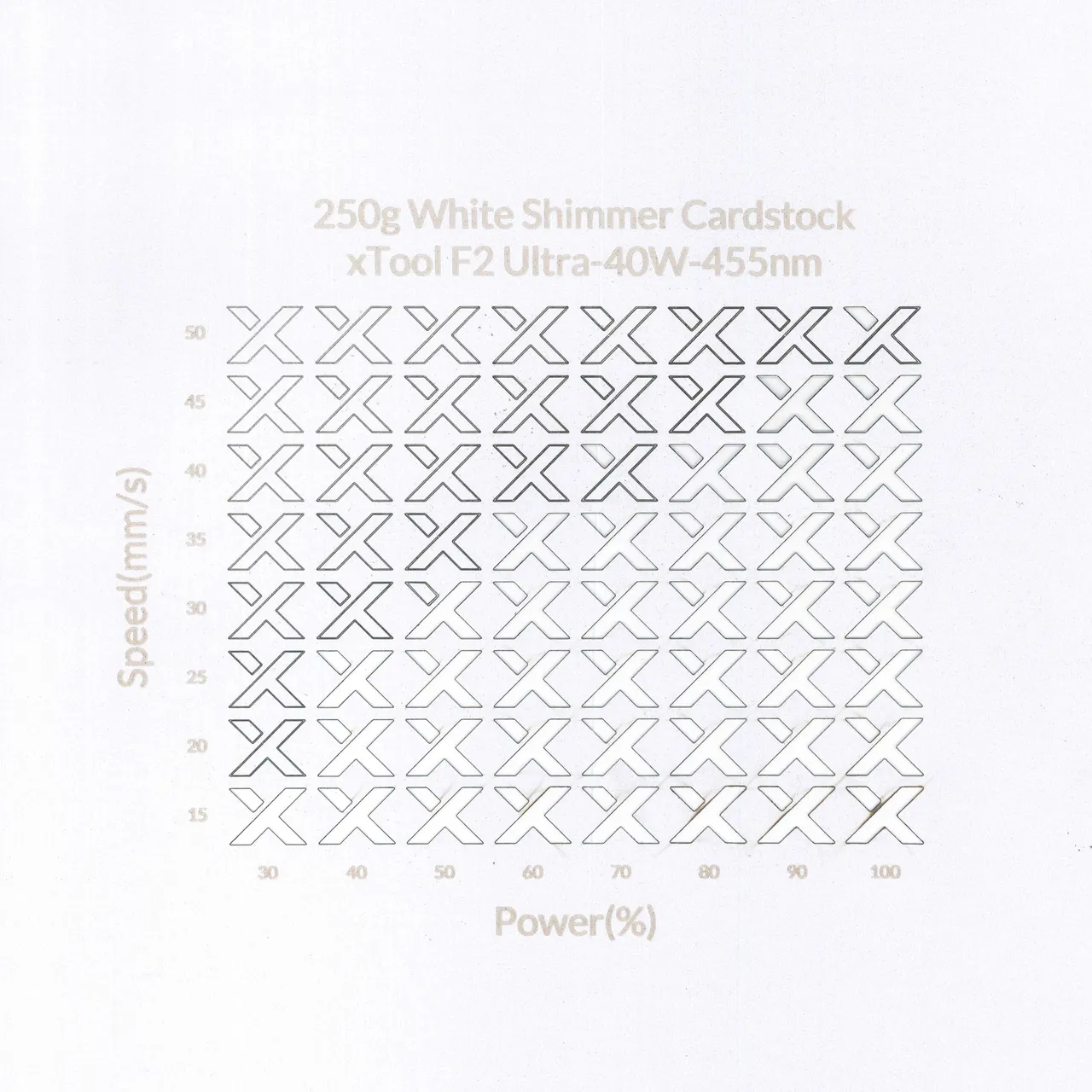 White Shimmer Cardstock-7oz(250g) test grid