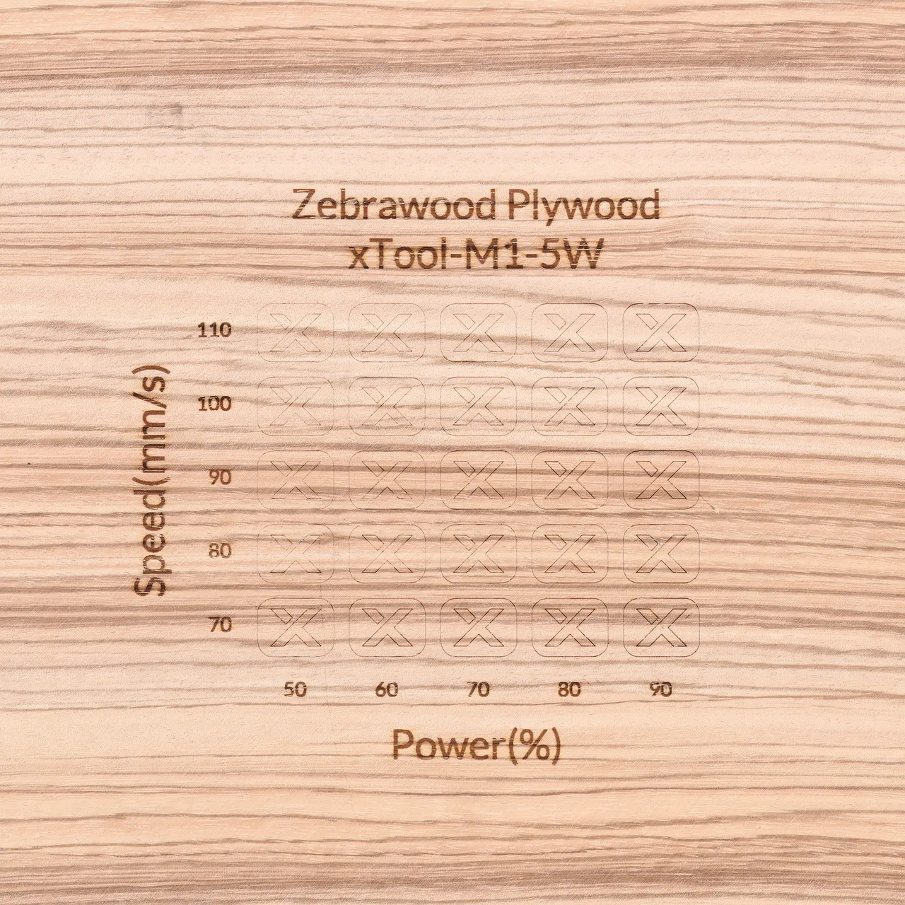 1/8"(3mm) Zebrawood Plywood test grid