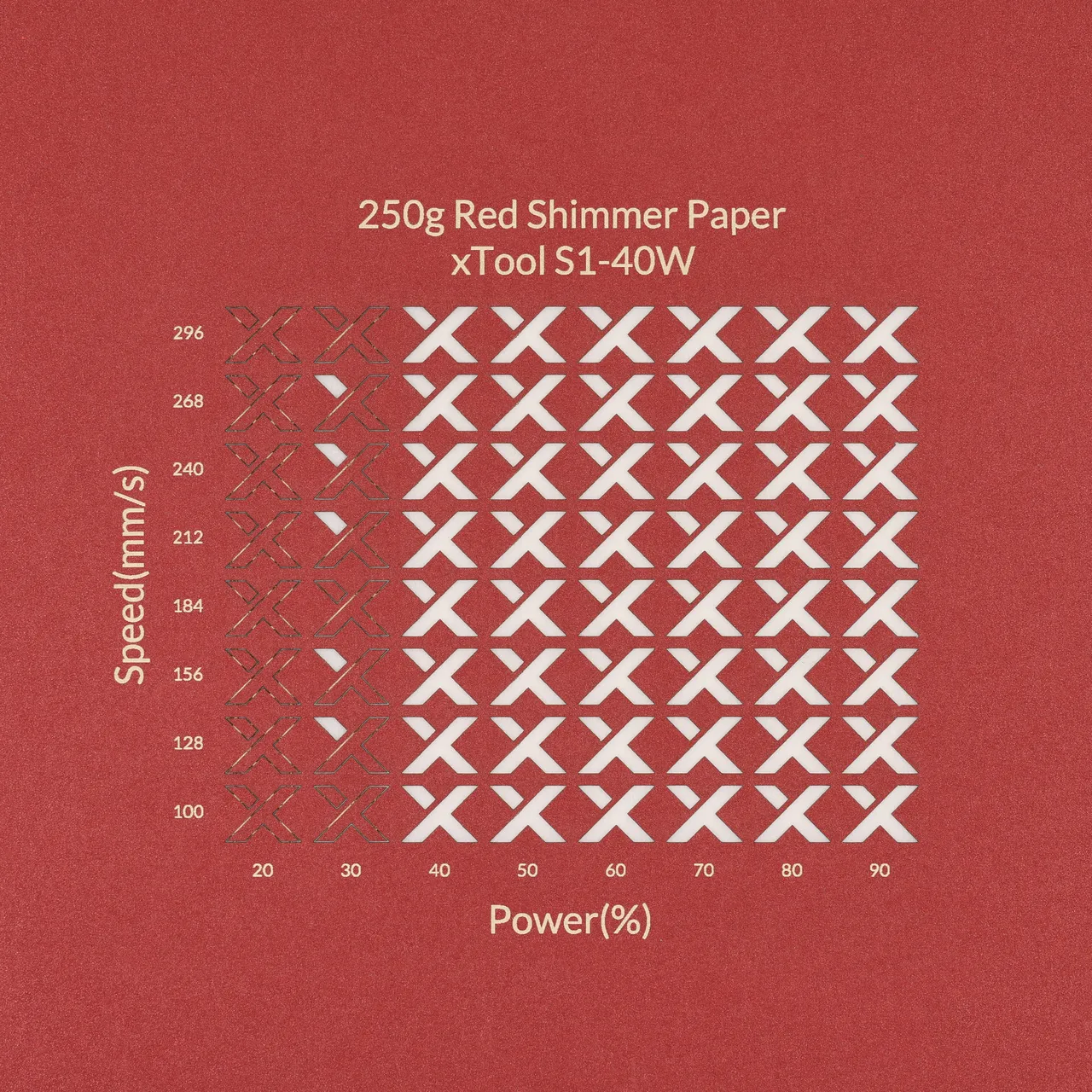 Red Shimmer Paper-7oz(250g) test grid