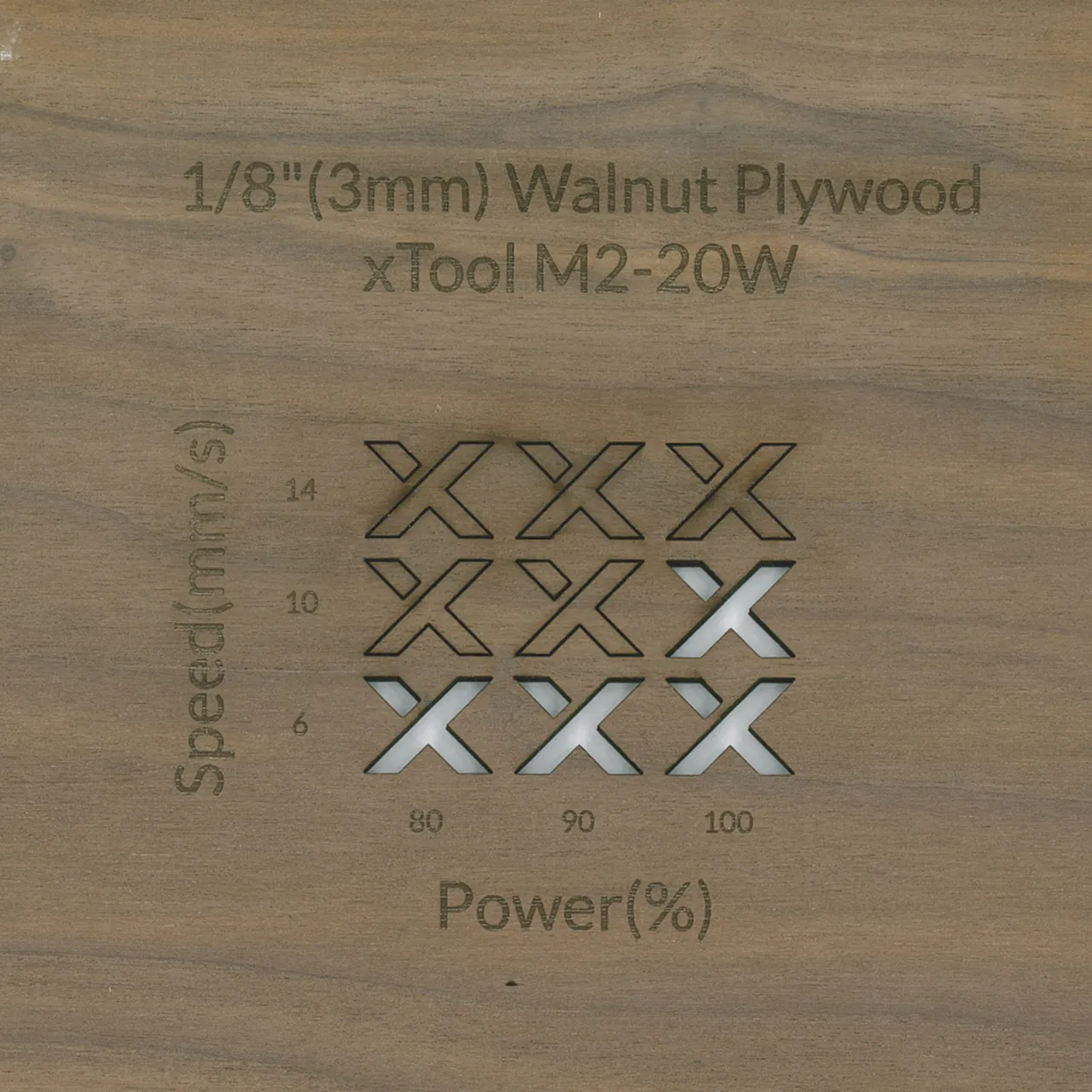 1/8"(3mm) Walnut Plywood test grid
