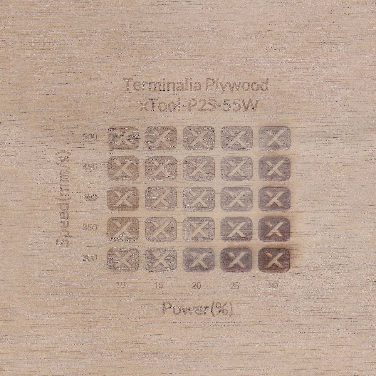 1/8"(3mm) Terminalia Plywood test grid