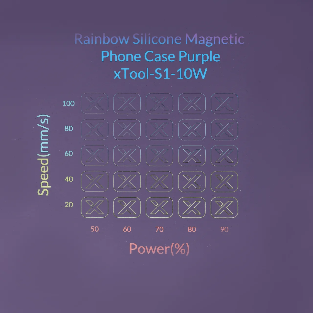 Purple to Rainbow Silicone test grid