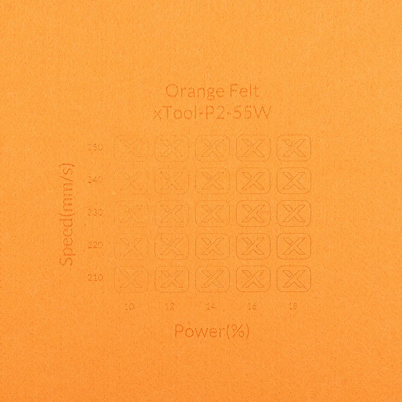1/8"(3mm) Orange Felt test grid