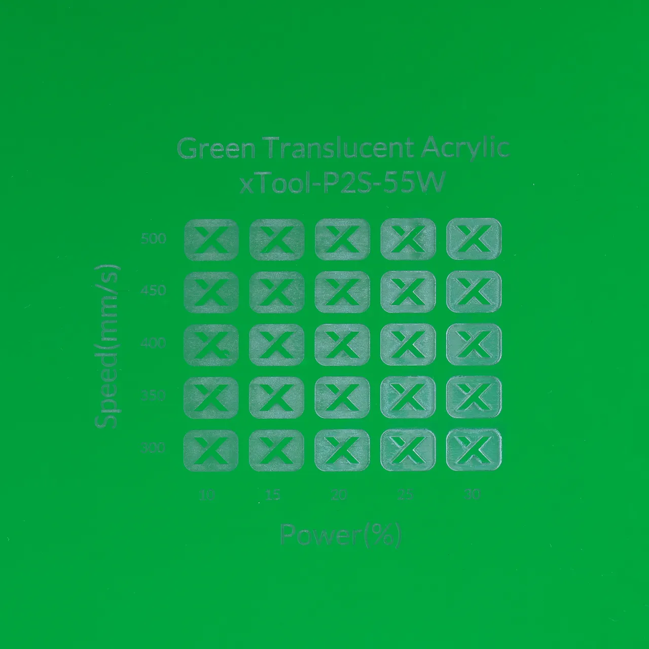 1/8"(3mm) Green Translucent Acrylic test grid