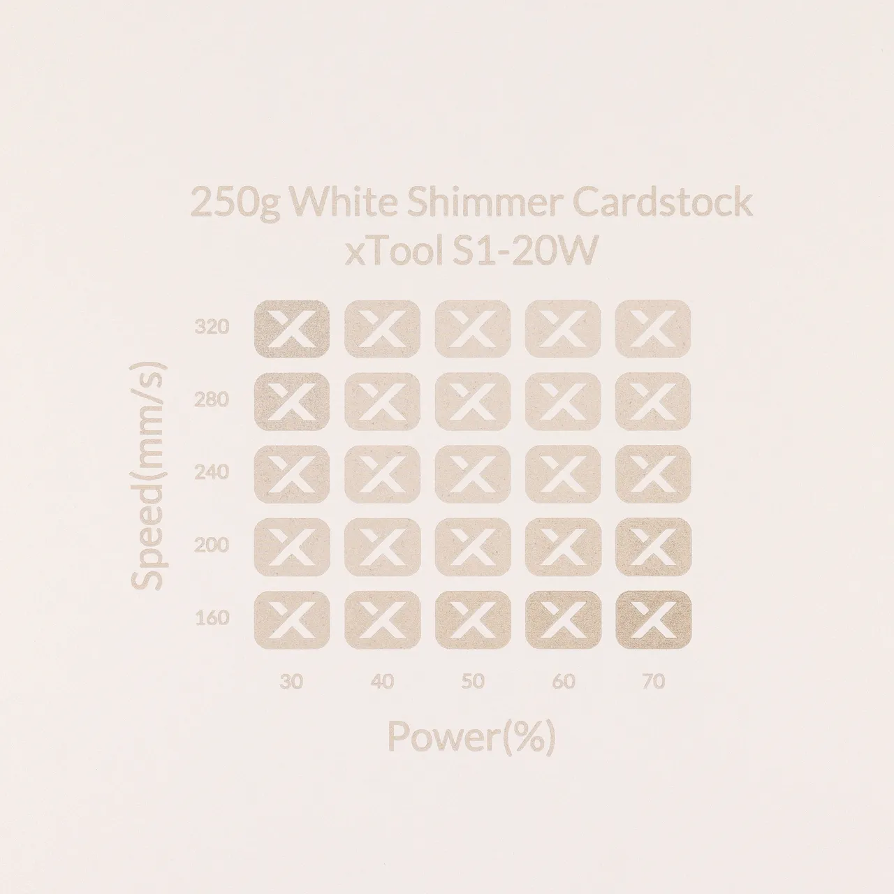 White Shimmer Cardstock-7oz(250g) test grid