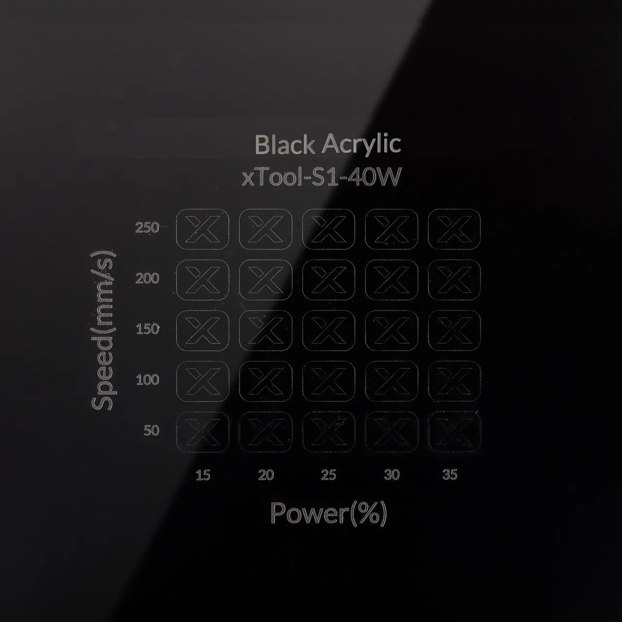 1/2"(12mm) Black Acrylic test grid