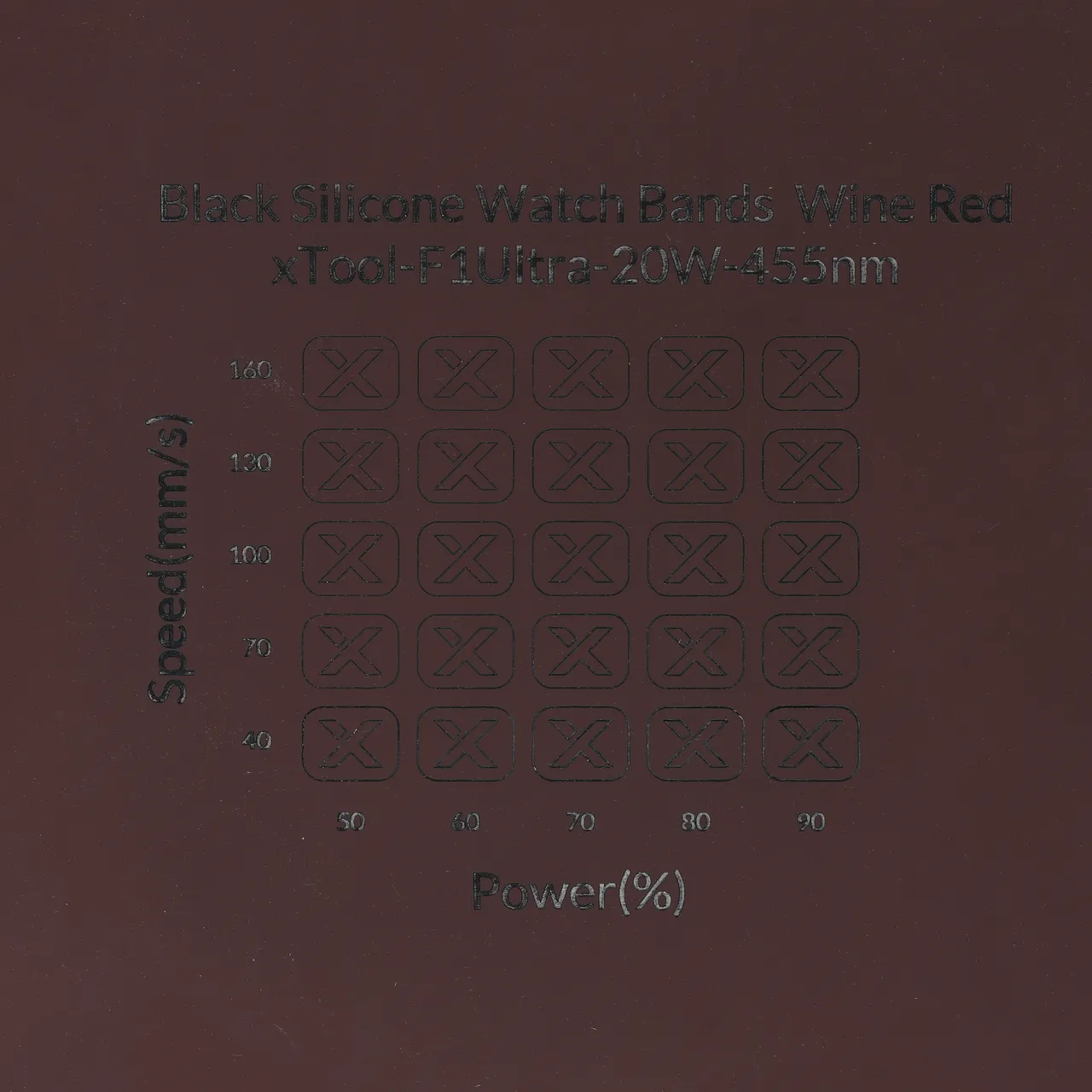 Black Silicone Watch Bands Wine Red test grid
