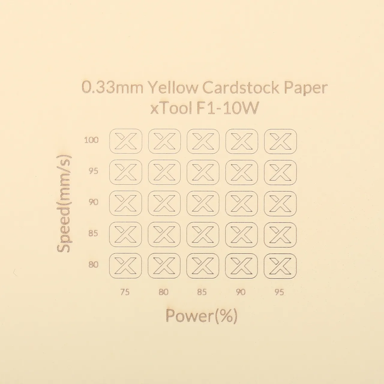 1/77"(0.33mm) Yellow Cardstock Paper test grid