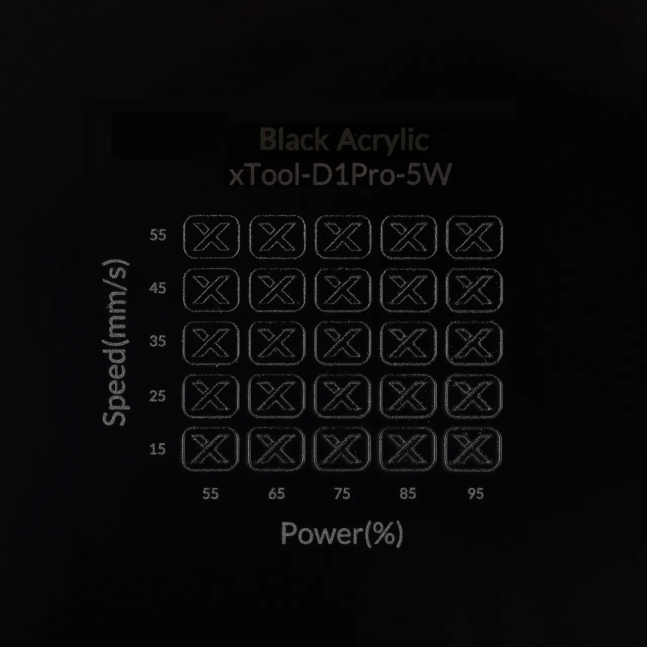 1/4"(6mm) Black Acrylic test grid