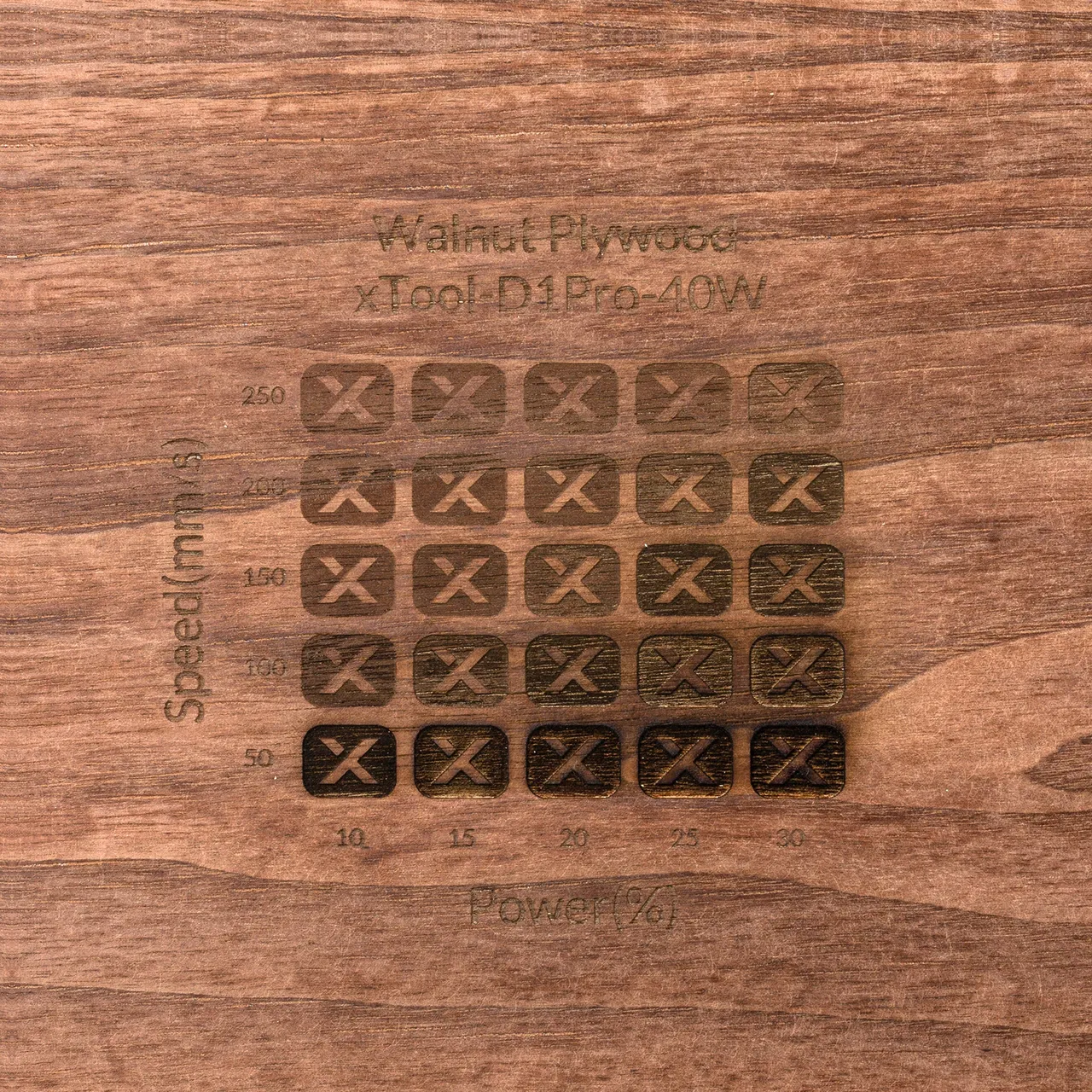 45/64"(18mm) Walnut Plywood test grid
