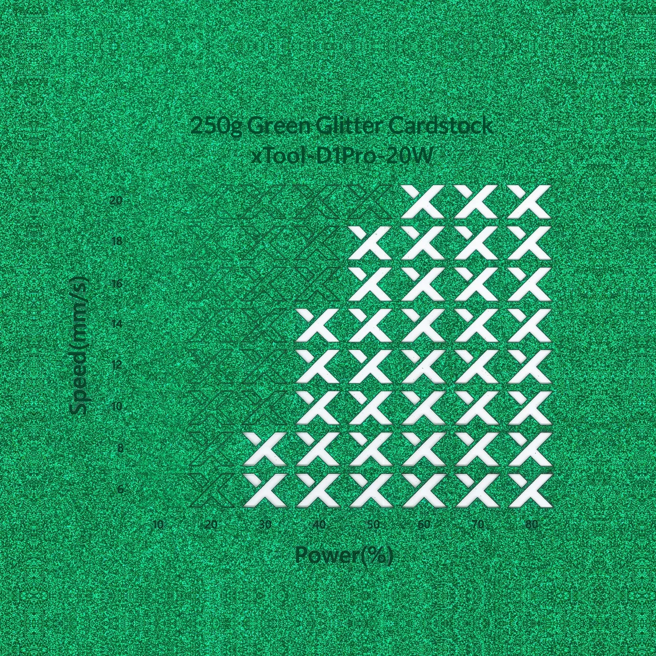 Green Glitter Cardstock-7oz(250g) test grid