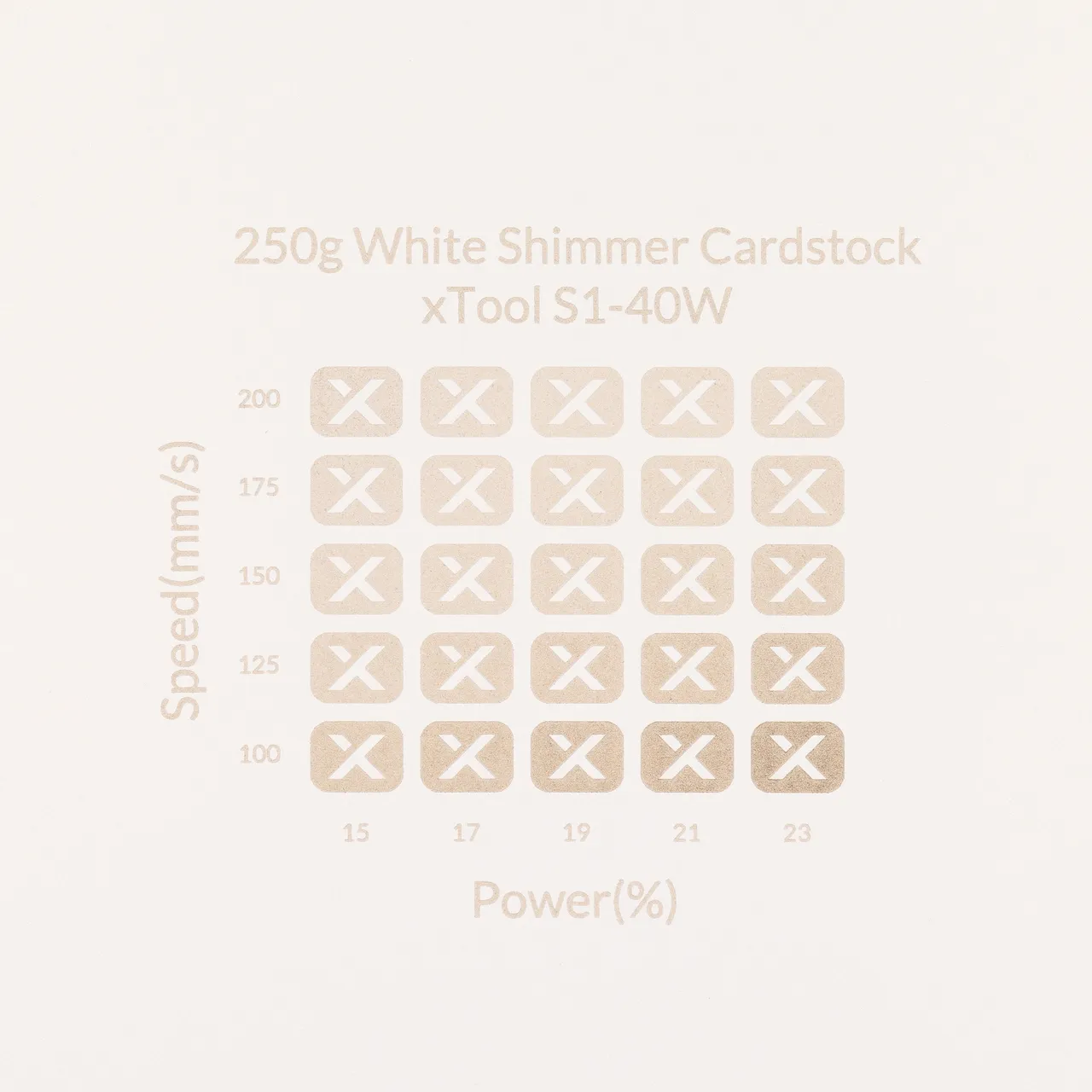 White Shimmer Cardstock-7oz(250g) test grid