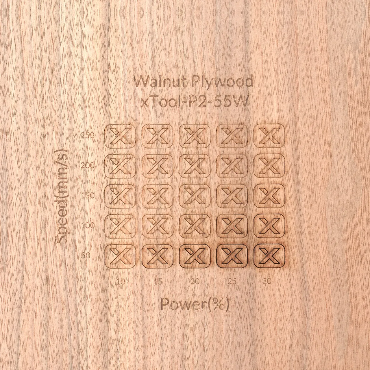 1/8"(3mm) Walnut Plywood test grid