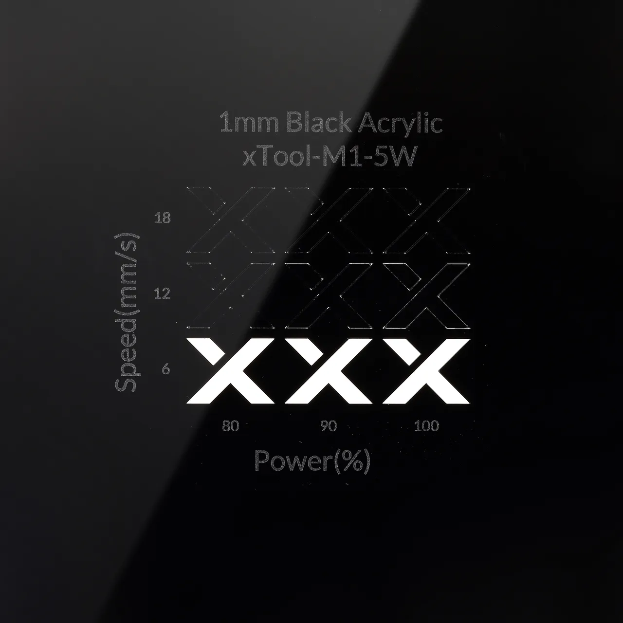 3/64"(1mm) Black Acrylic test grid