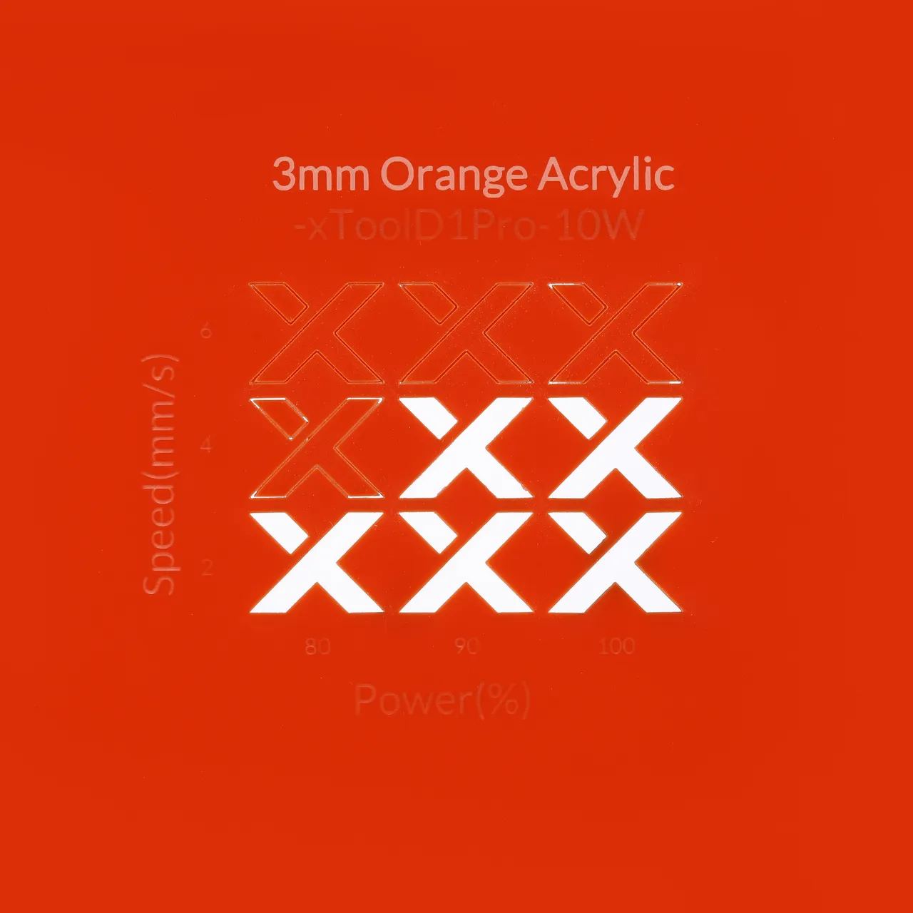 1/8"(3mm) Orange Acrylic test grid