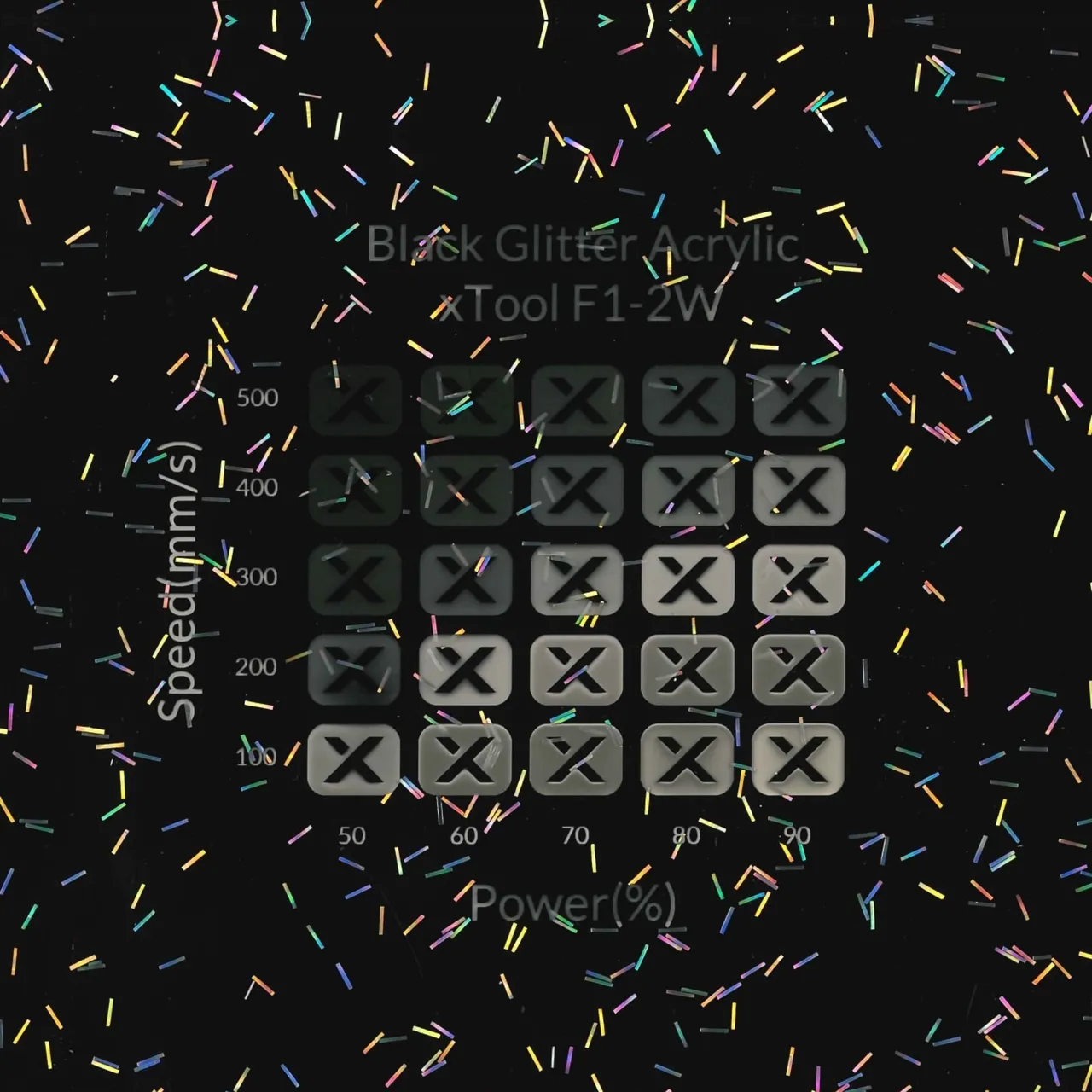 1/8"(3mm) Black Glitter Acrylic test grid