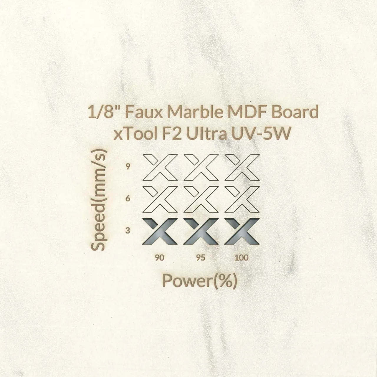 1/8"(3mm) Faux Marble MDF Board test grid