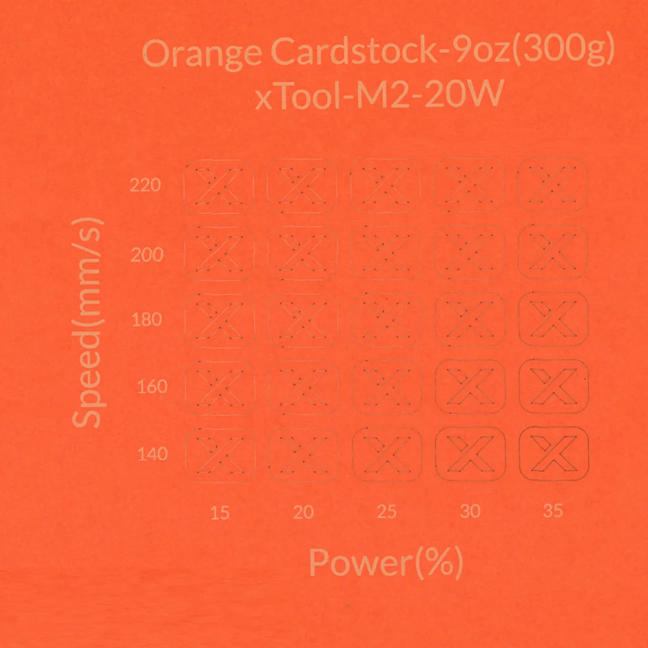 Orange Cardstock-9oz(300g) test grid