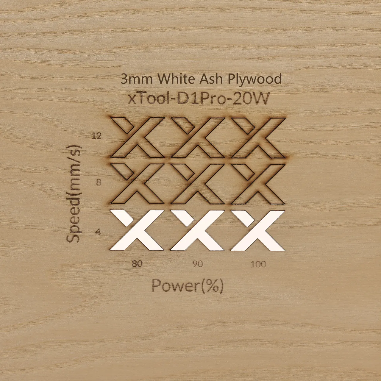 1/8"(3mm) White Ash Plywood test grid