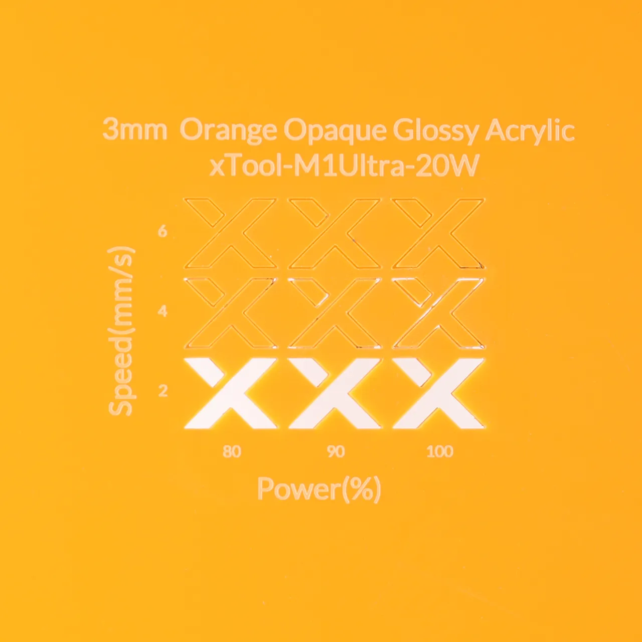 1/8"(3mm) Carrot Orange Acrylic test grid
