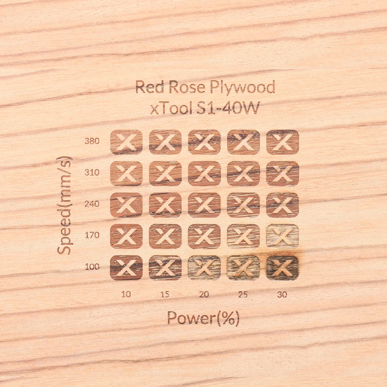 1/8"(3mm) Red Rose Plywood test grid