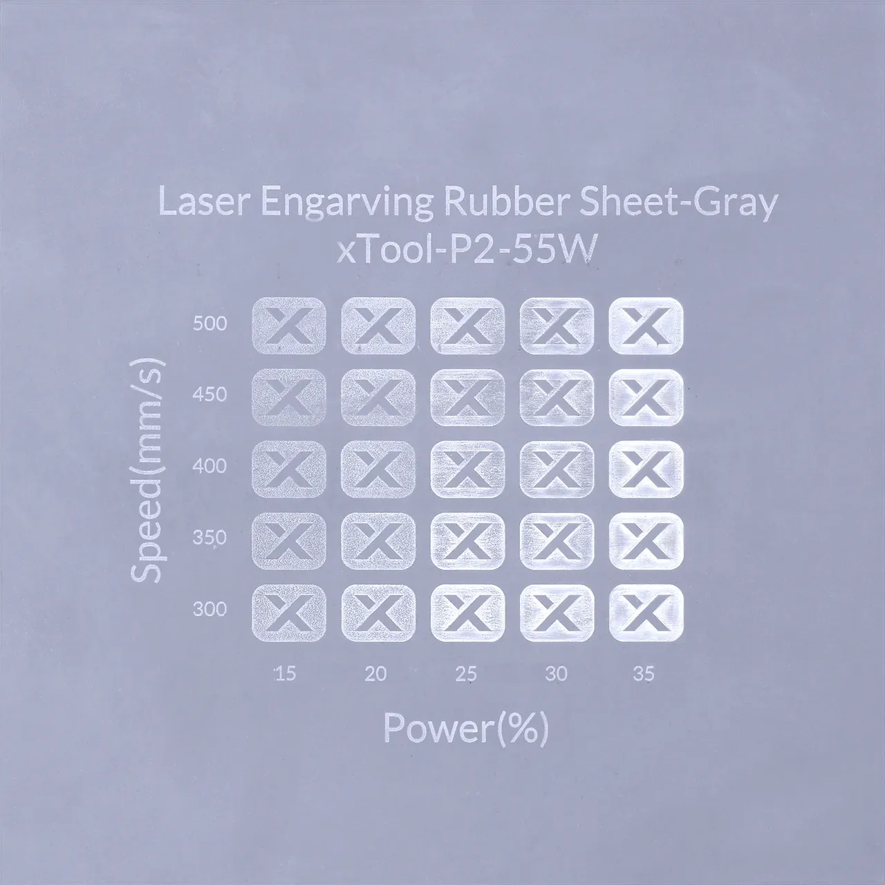 Grey Laser Engraving Rubber Sheet test grid
