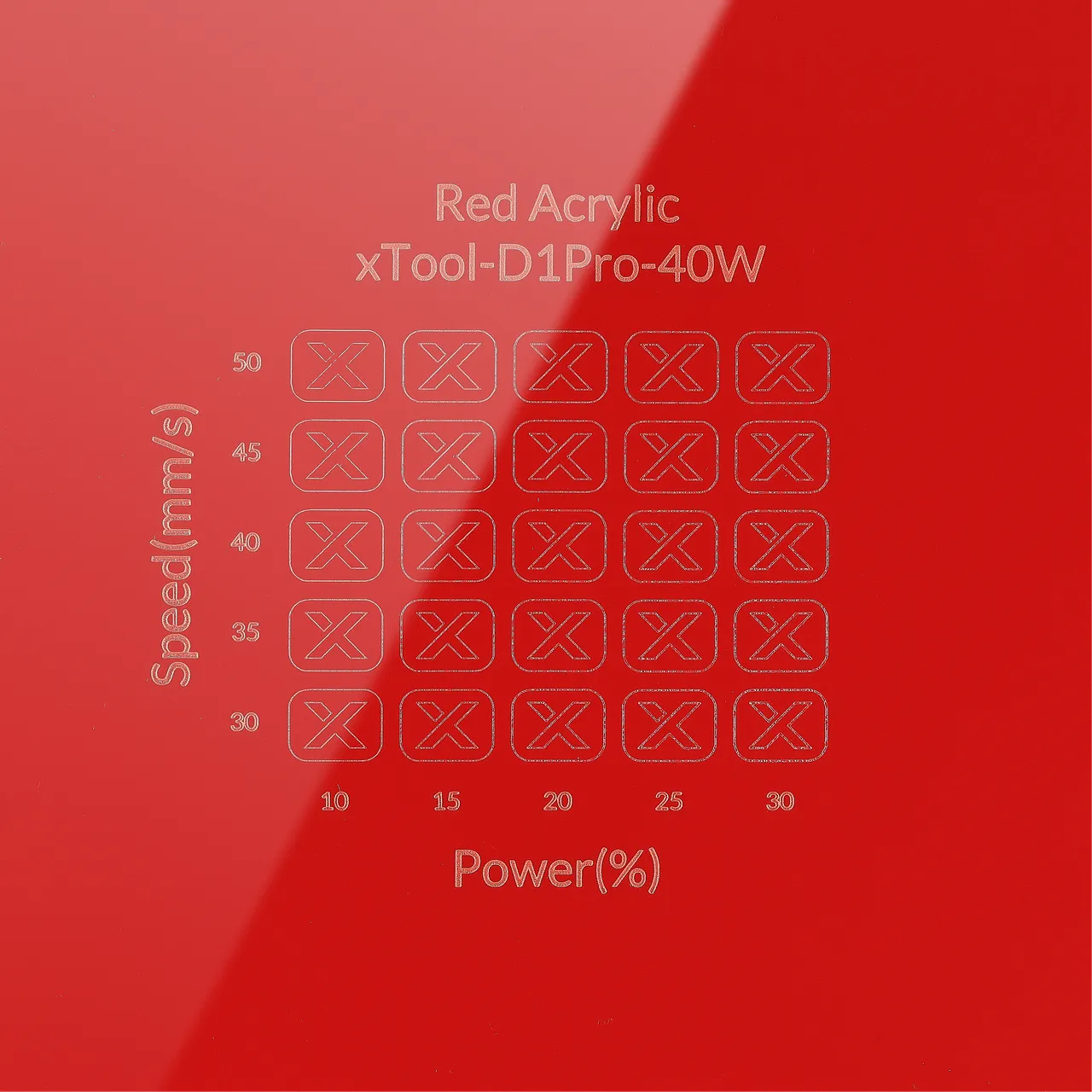 1/8"(3mm) Red Acrylic test grid
