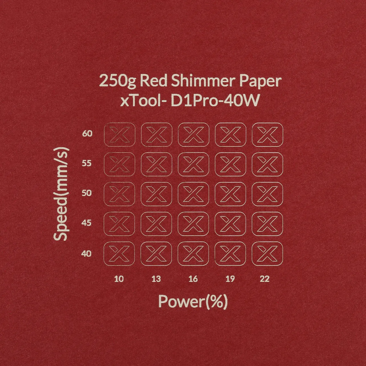 Red Shimmer Paper-7oz(250g) test grid