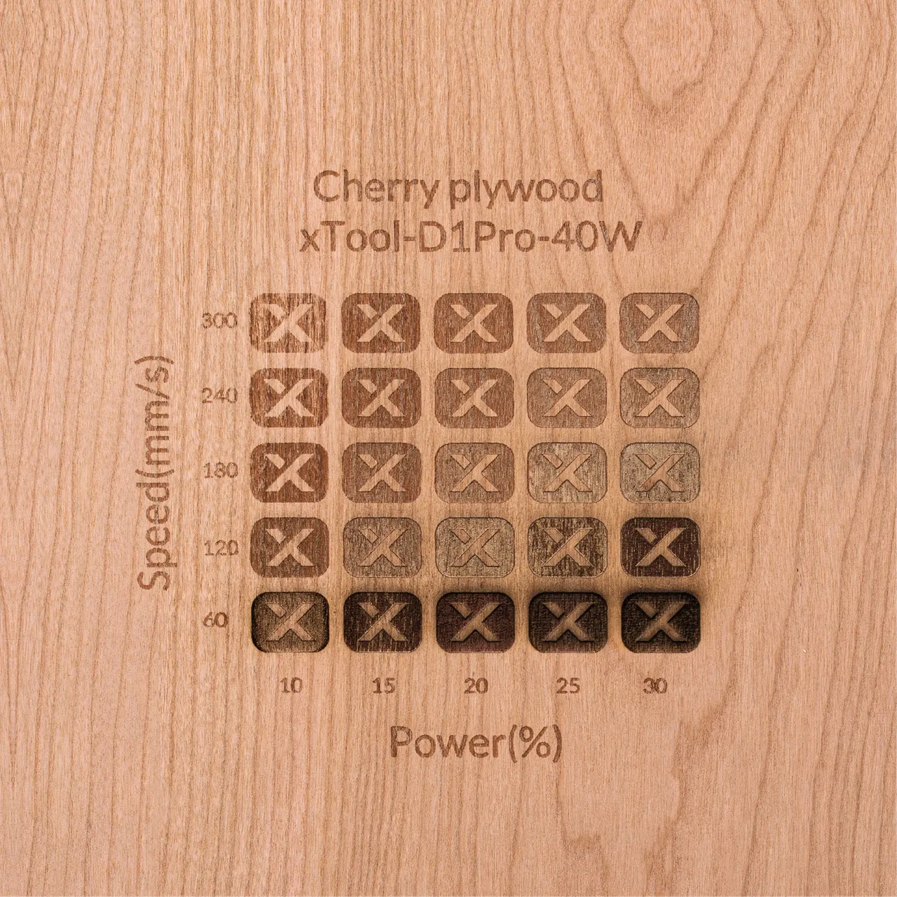 1/8"(3mm) Cherry Plywood test grid