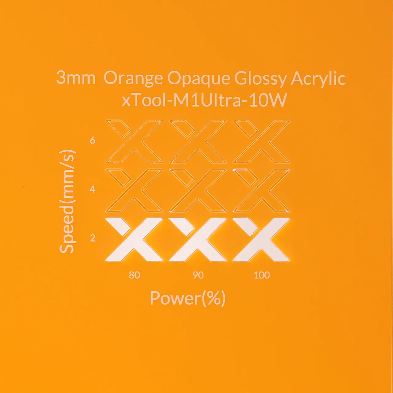 1/8"(3mm) Carrot Orange Acrylic test grid