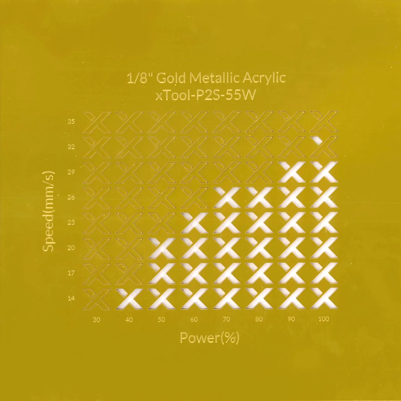 1/8"(3mm) Gold Metallic Acrylic test grid