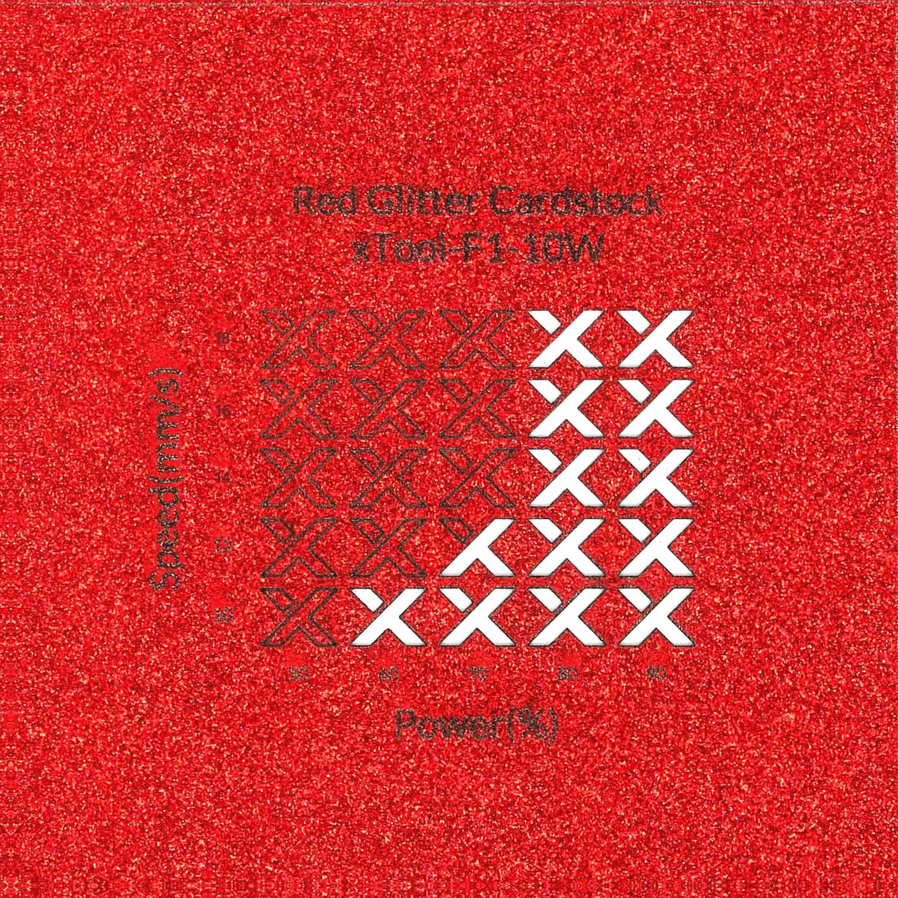 Red Glitter Cardstock-7oz(250g) test grid