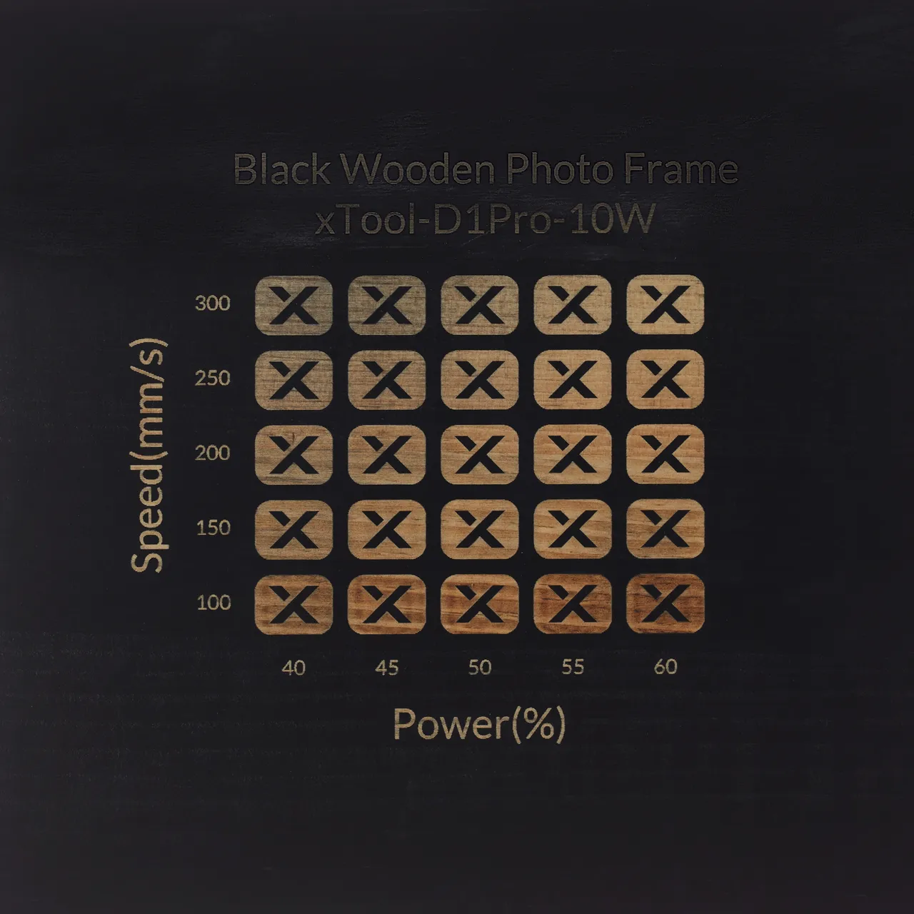 Black Painted Pine Wood test grid