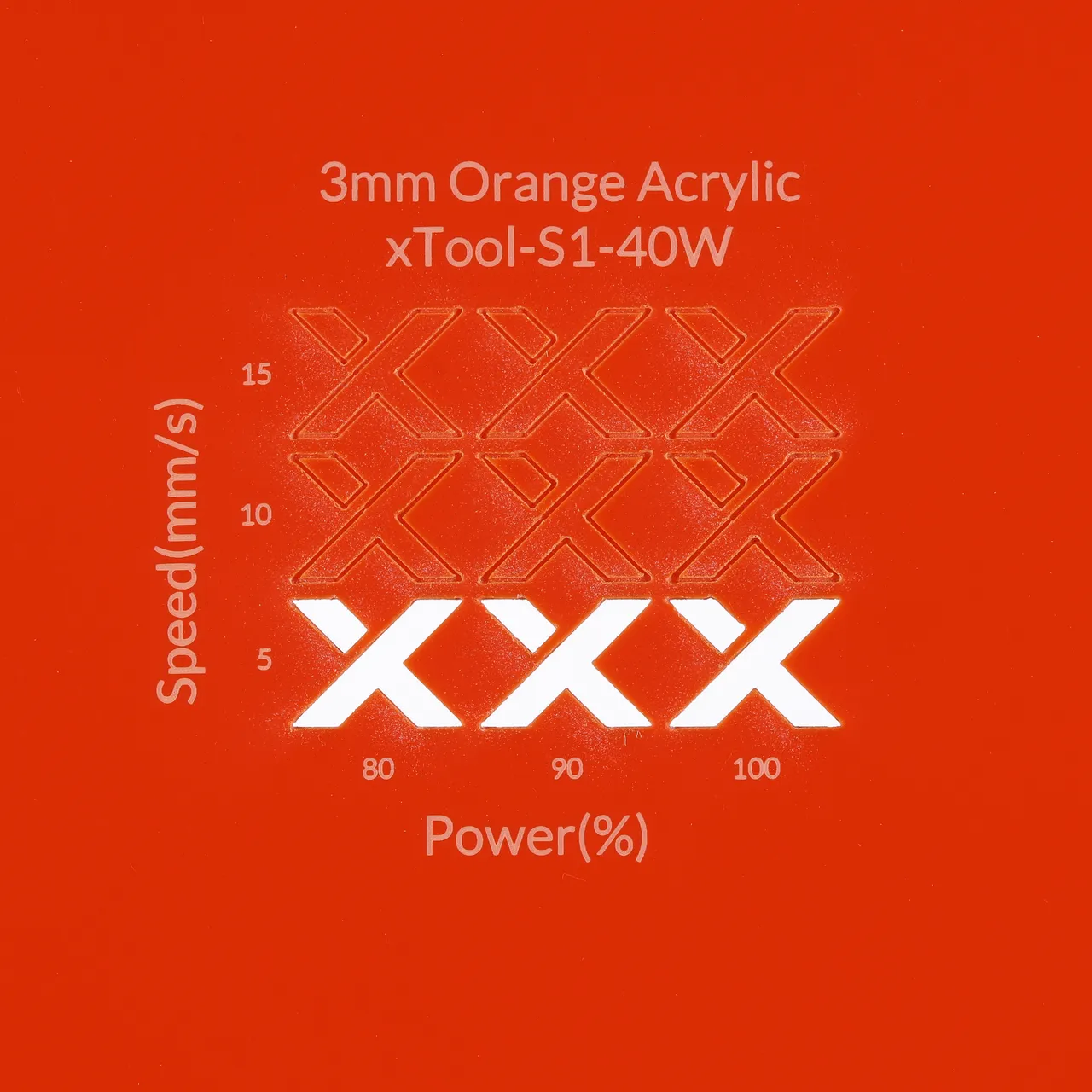1/8"(3mm) Orange Acrylic test grid