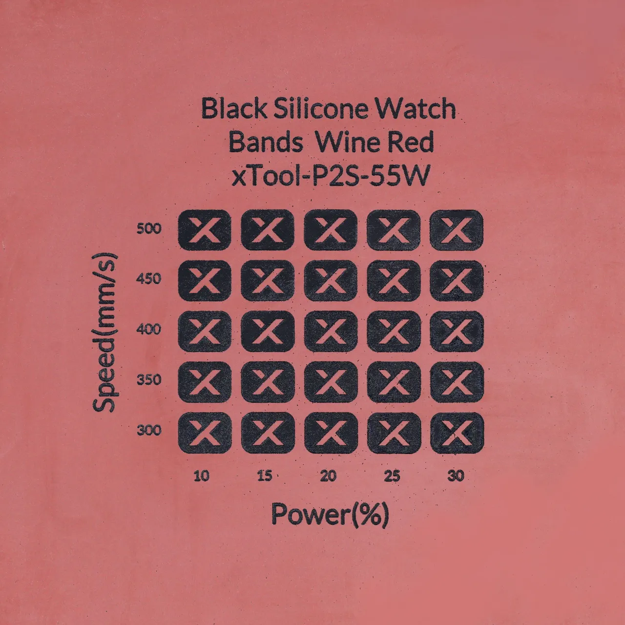 Black Silicone Watch Bands Wine Red test grid