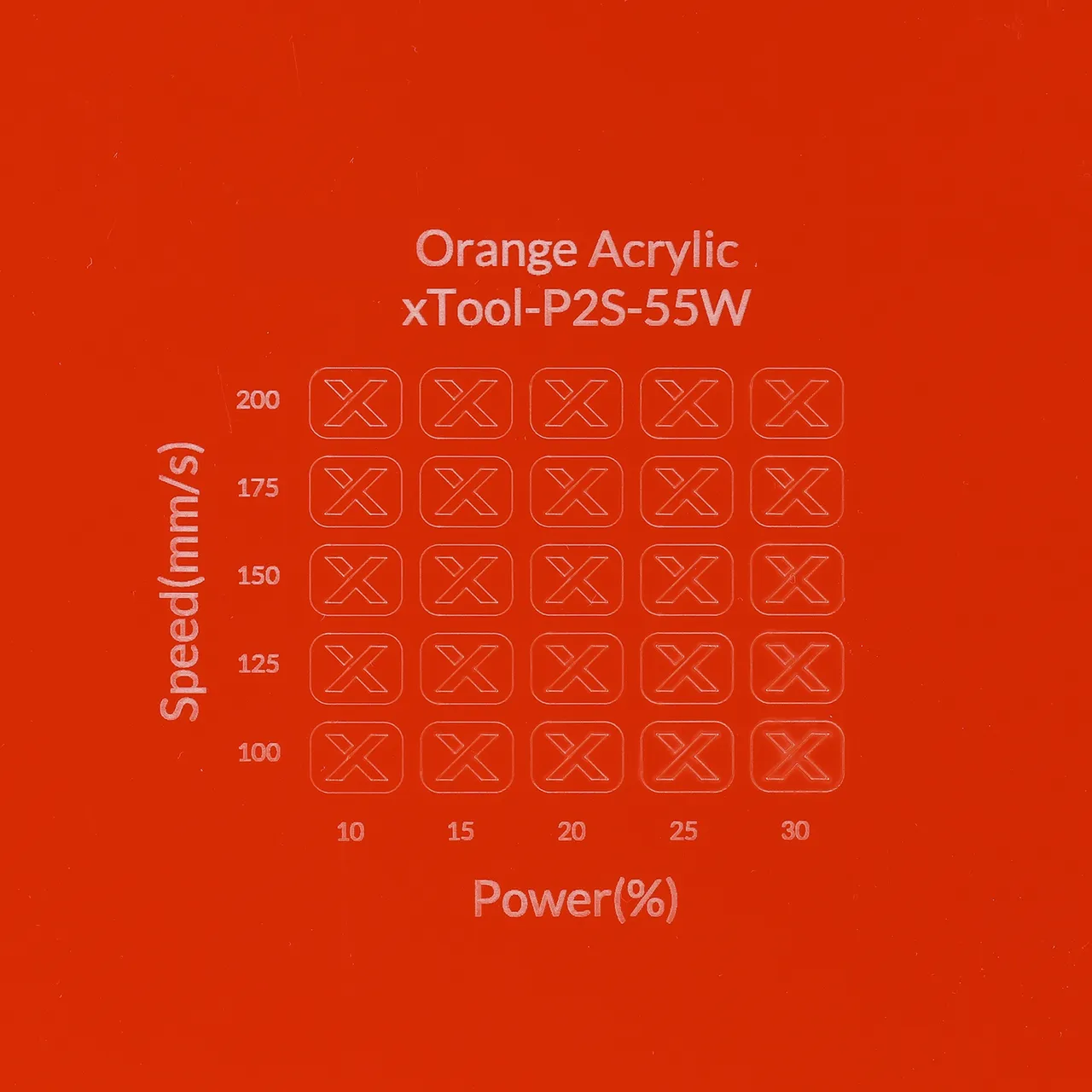 1/8"(3mm) Orange Acrylic test grid
