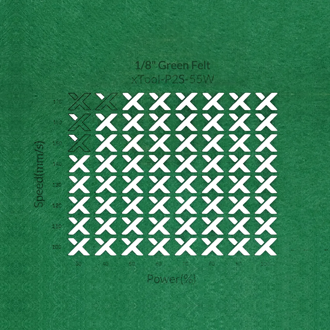 1/8"(3mm) Green Felt test grid