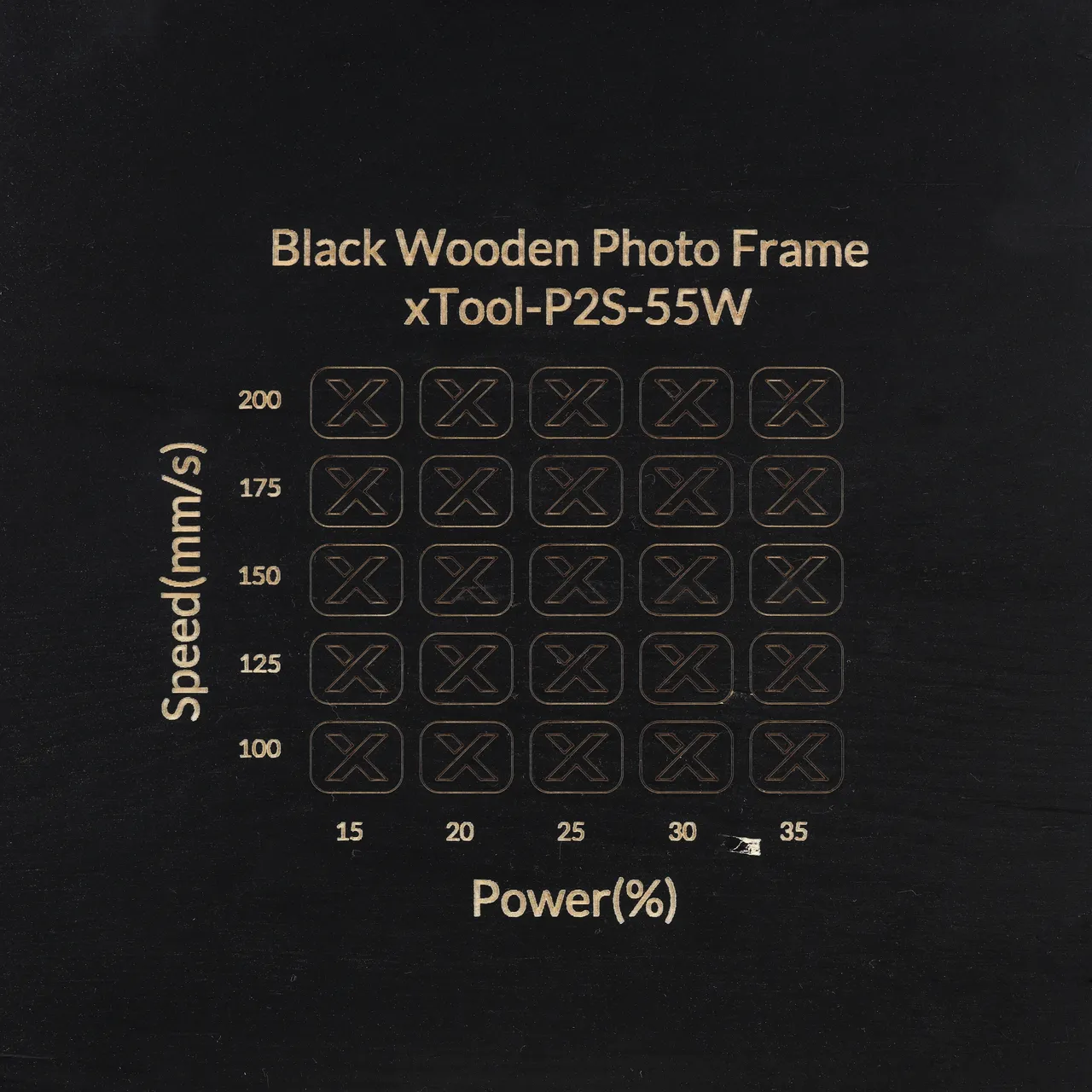 Black Painted Pine Wood test grid