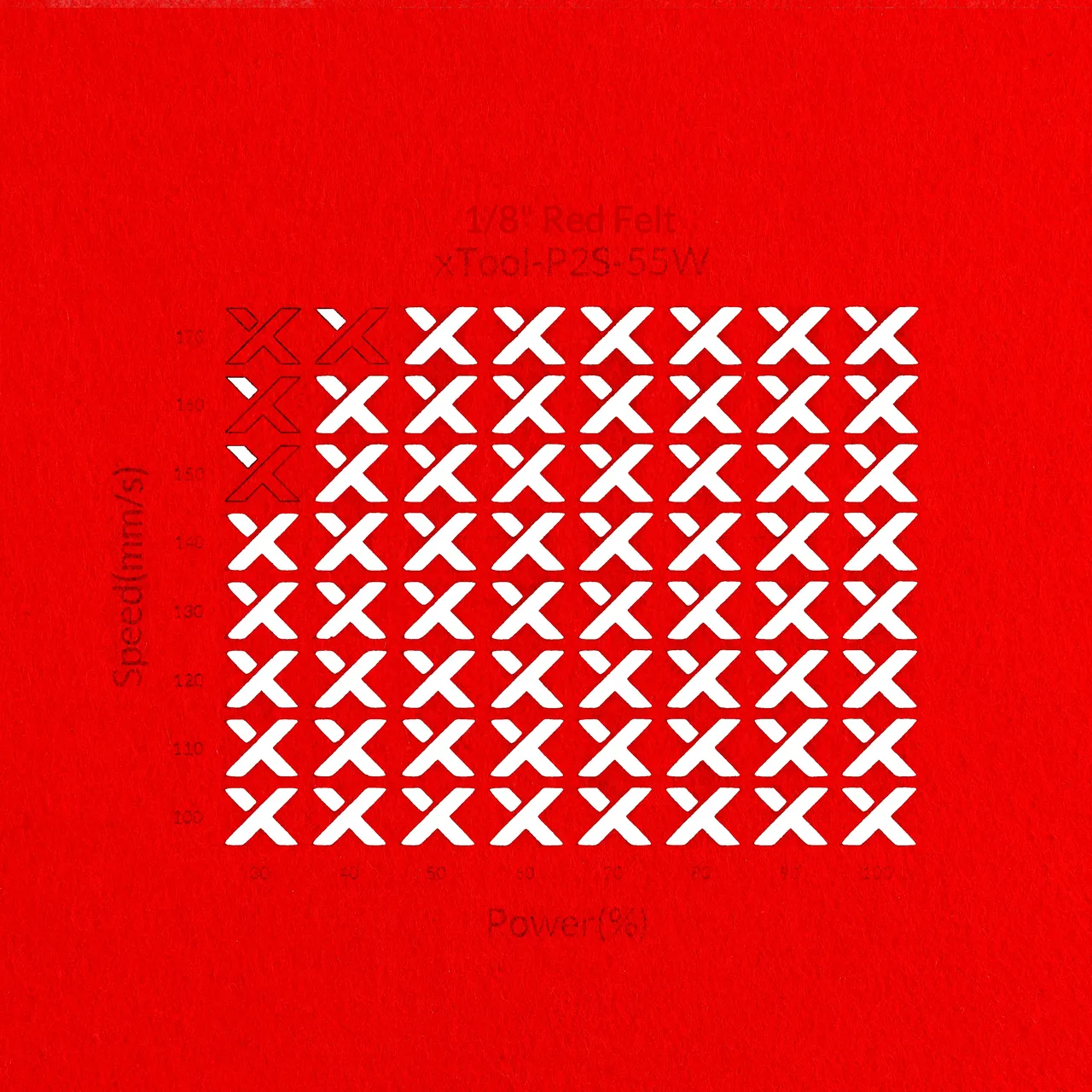 1/8"(3mm) Red Felt test grid