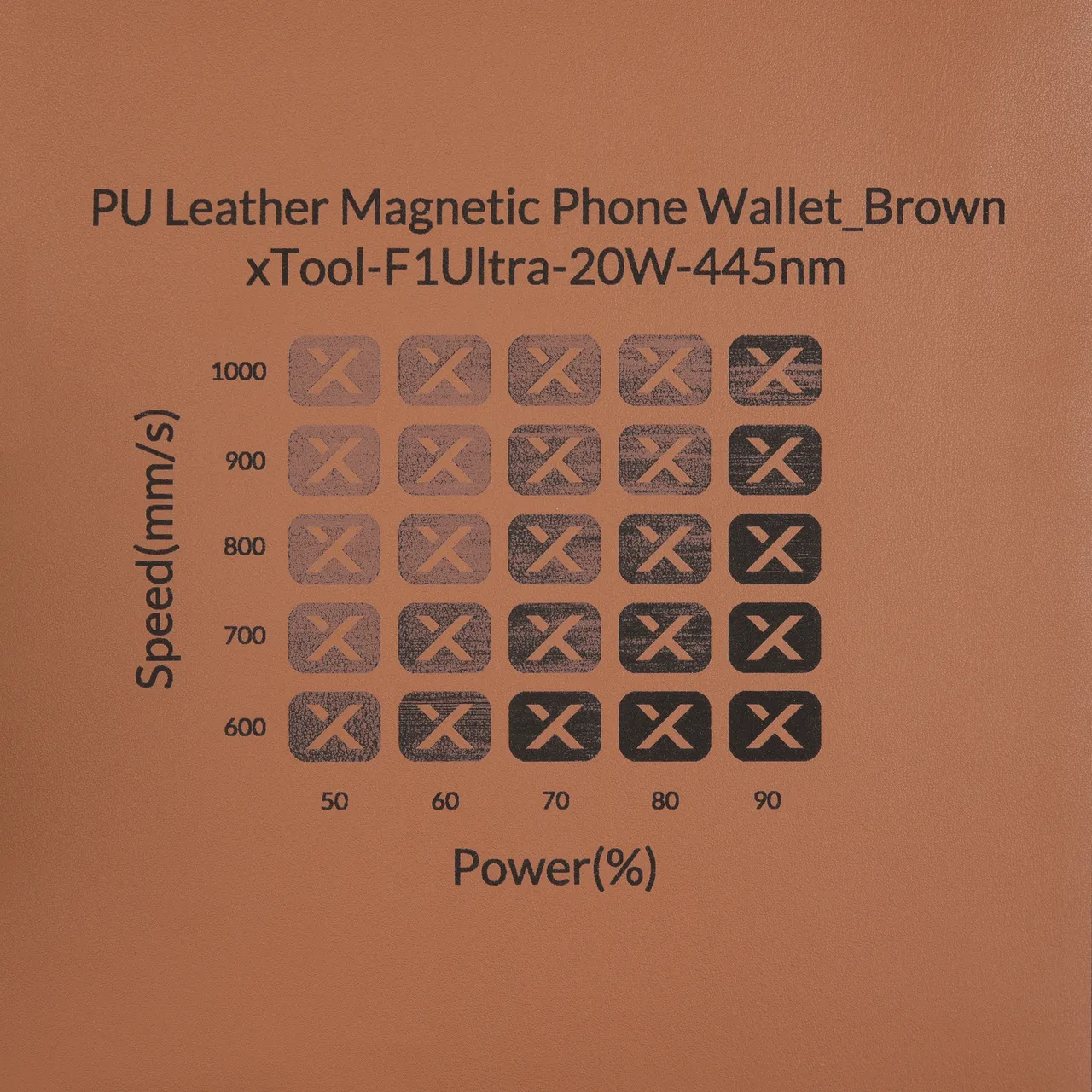 Brown PU Leather test grid