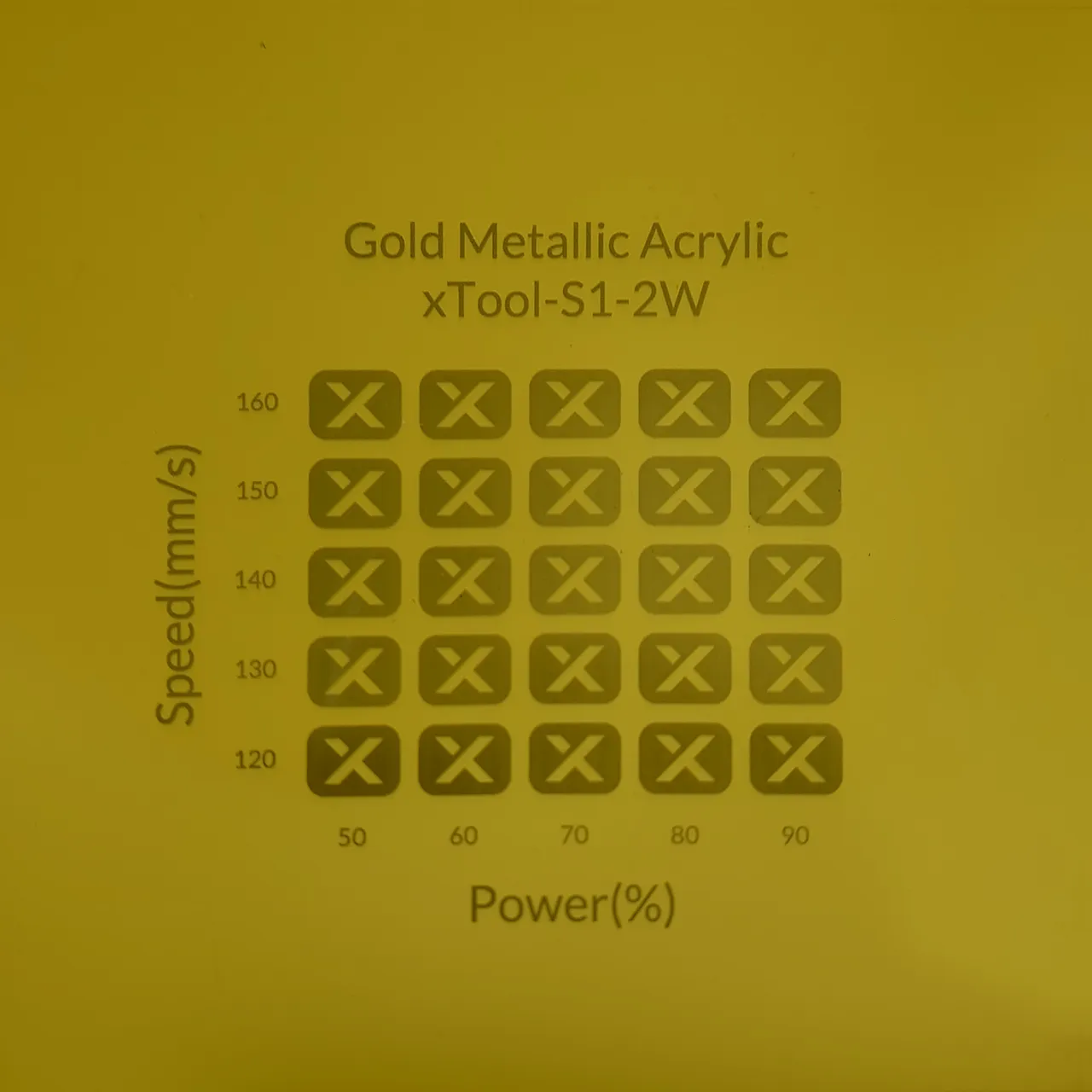 1/8"(3mm) Gold Metallic Acrylic test grid