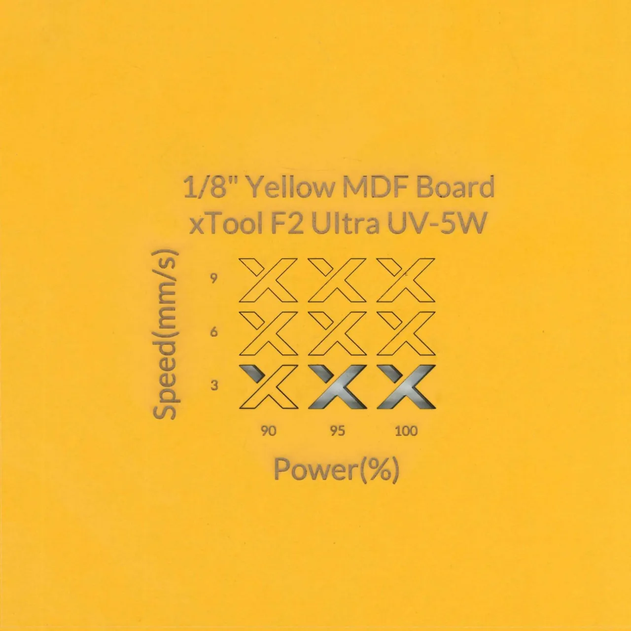 1/8"(3mm) Yellow MDF Board test grid
